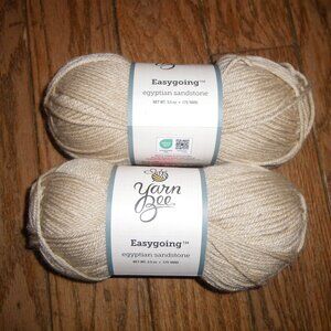 2 Skeins Yarn Bee Easygoing Yarn - Color Egyptian Sandstone – 175 yds ea.